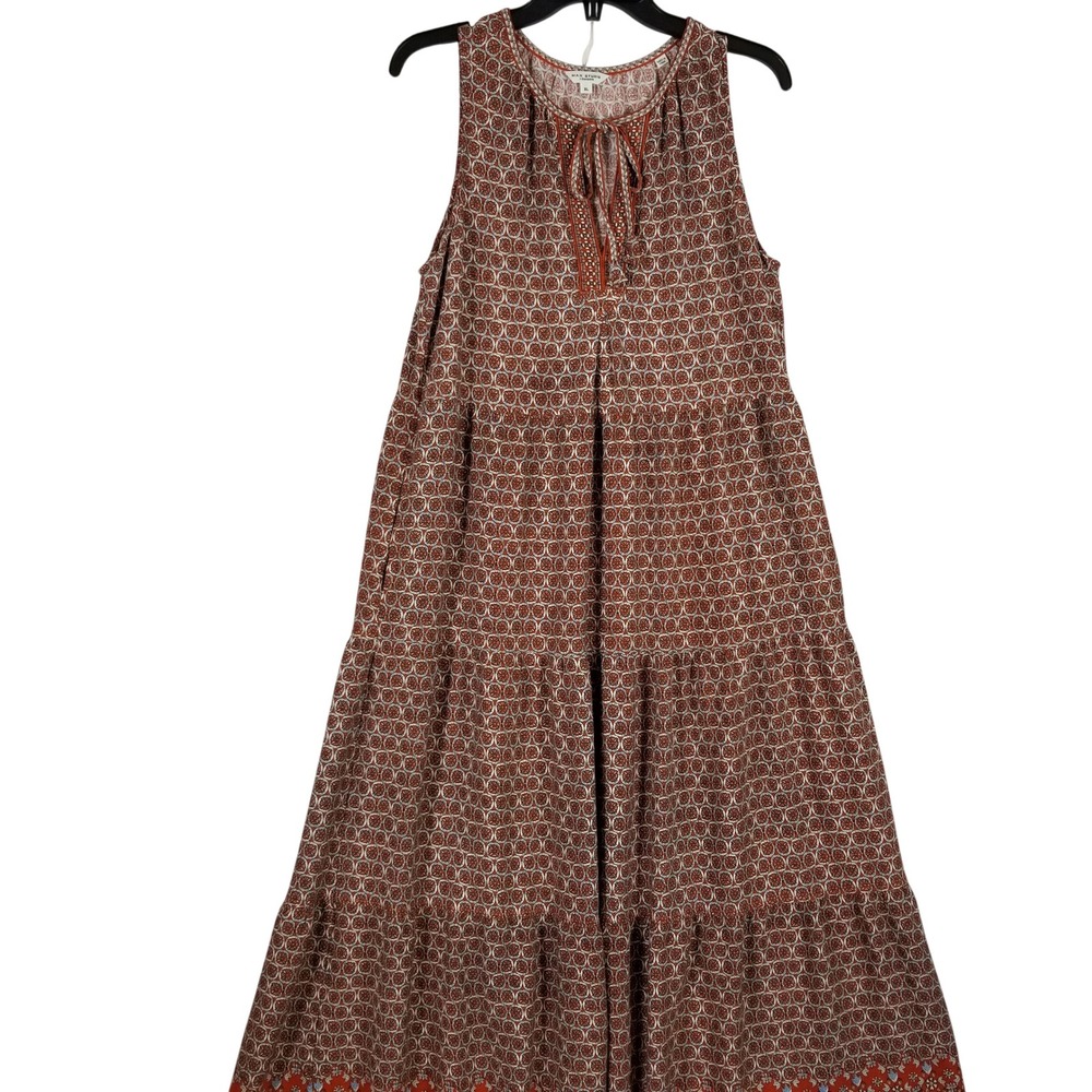 Max Studio Brown Printed Sleeveless Maxi Dress